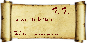 Turza Timótea névjegykártya